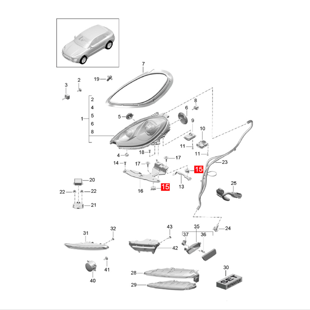 For Porsche Macan 2014-2018 Front Headlight Adjuster Screw Nut
