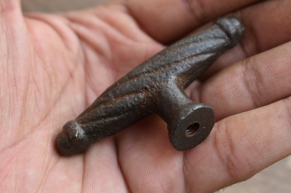 Vintage cast iron door knobs cabinet drawer door handle pull rustic 10 pcs