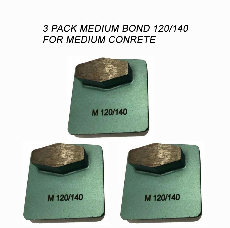 3-pack! Husqvarna-Compatible Diamond Grinding Disc Medium-Soft Surface, 120/140