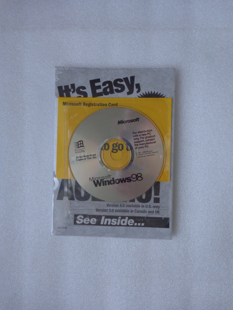 MICROSOFT WINDOWS 98 FIRST EDITION FULL OPERATING SYSTEM MS WIN =NEW SEALED=