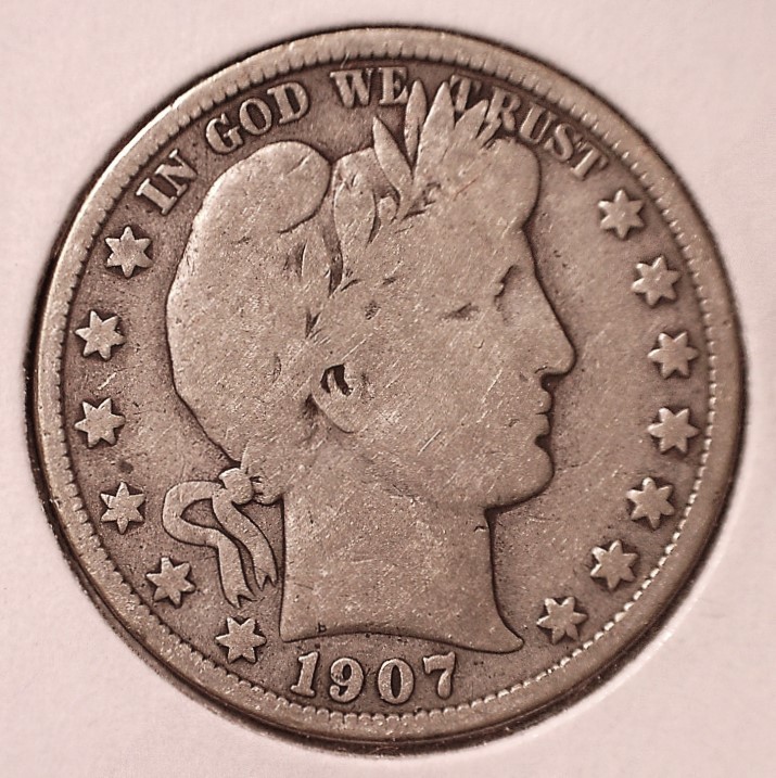 1907 Barber Half Dollar, #3104