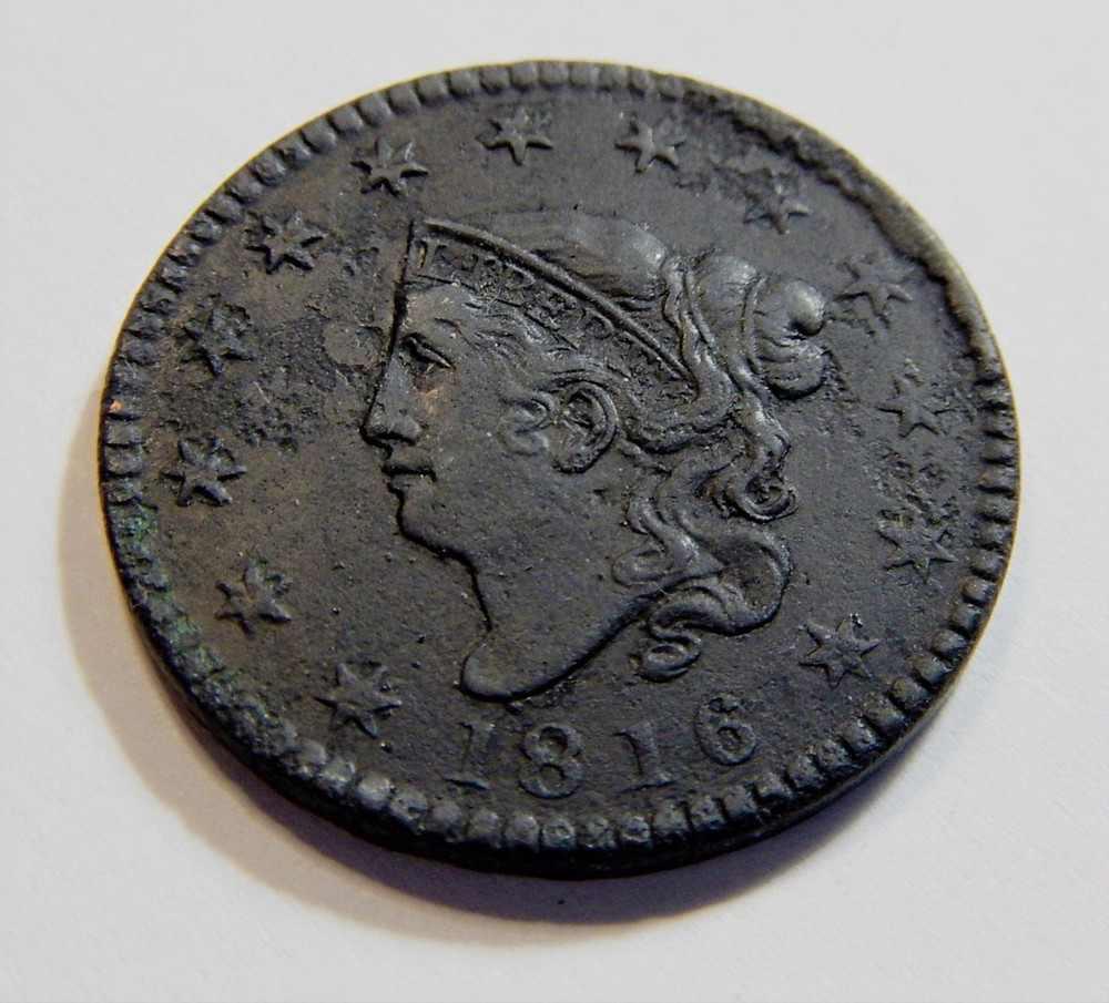 1816 Large Cent Newcomb 3 Rare AU Details 🔥
