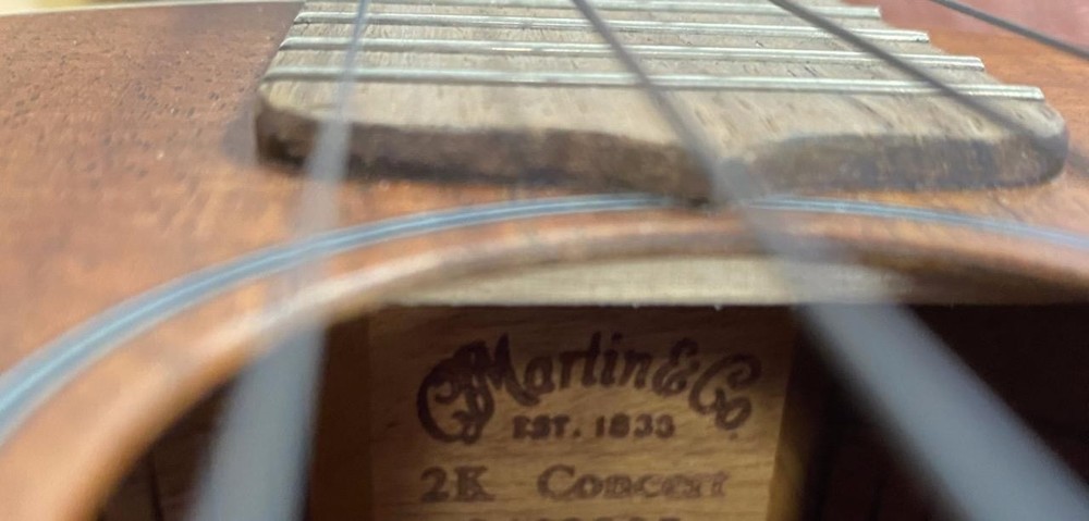 MARTIN 2K CONCERT SOLID FLAME KOA UKULELE- FOR REPAIRS ONLY.