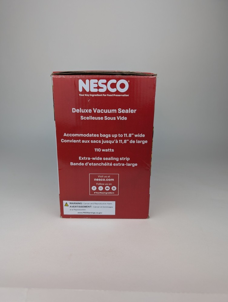 Nesco Deluxe Vacuum Sealer One Touch Fully Automatic VS-09 - Silver & Black