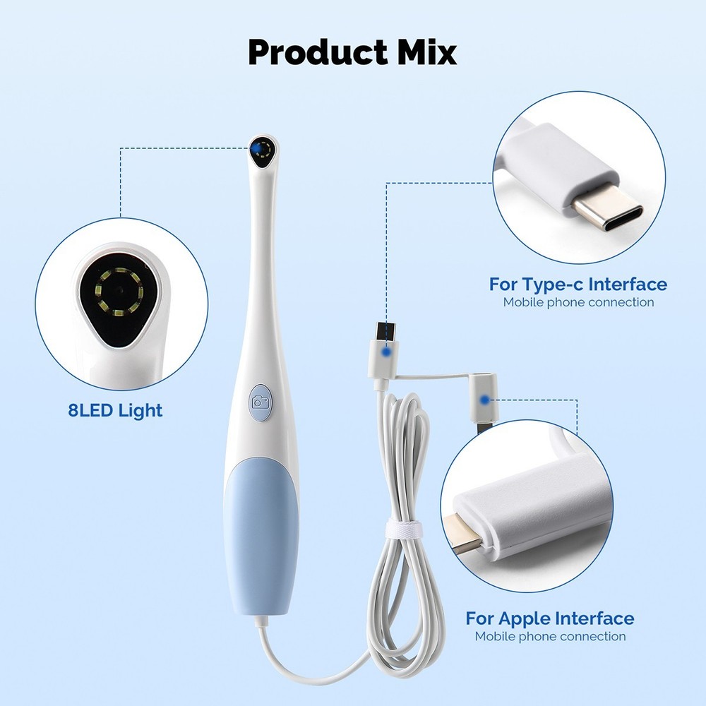 Dental High Resolution Interface Intraoral Camera 8 White Cold Light LEDs USB