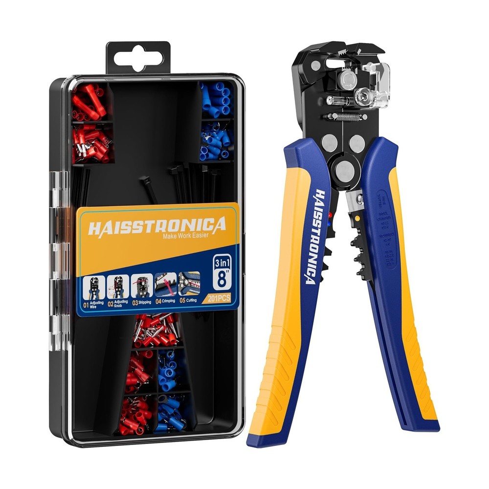 haisstronica 201PCS Wire Stripper Kit - Automatic Wire Stripping Tool for AWG...
