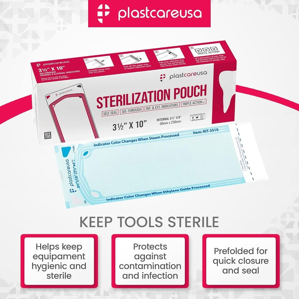 Color Changing Indicator Sterilization Pouches - 1000 Pack