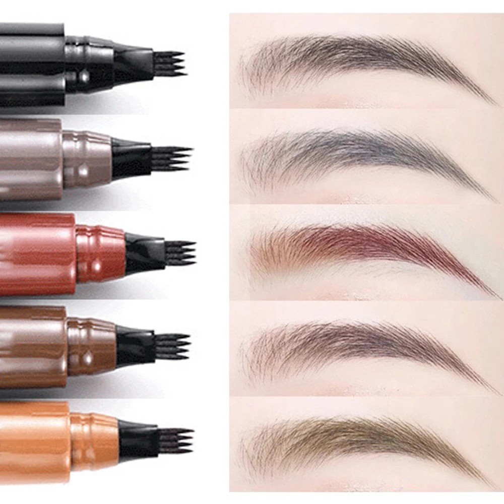 4 Tip Eyebrow Pencil Waterproof Long Lasting Smudge Proof Microblading
