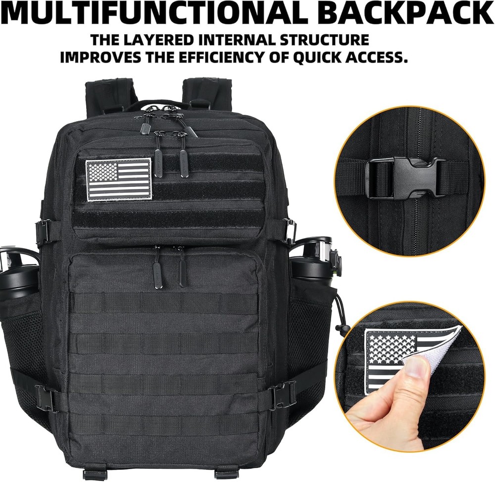 45L Tactical Assault Backpack 3 day assault pack with Molle Waterproof backpack