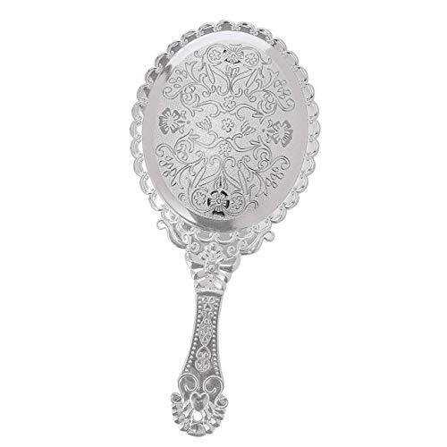 Vintage Handheld Mirror Small Hand Held Mirror with Handle Vanity Silver