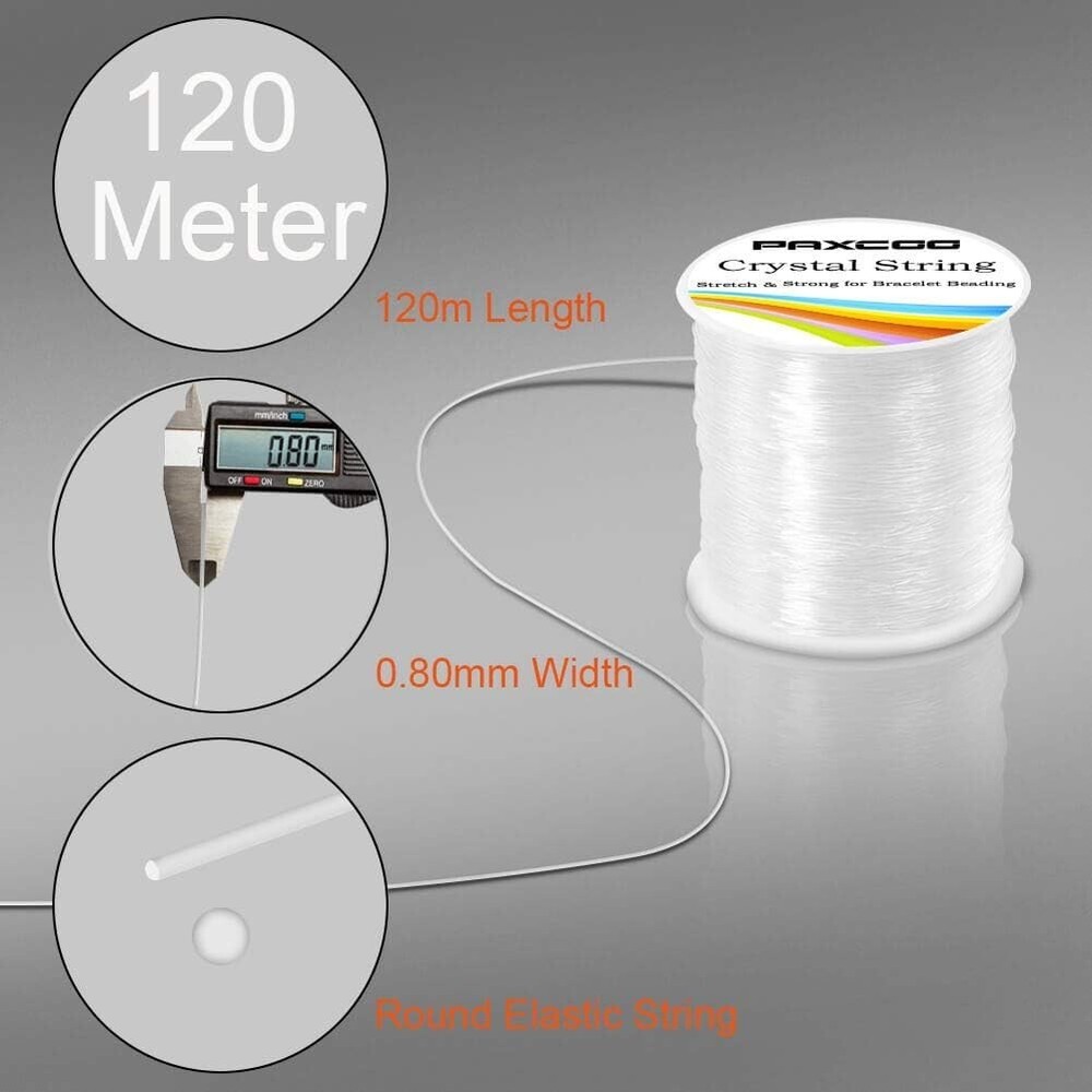 0.8Mm Elastic String, Stretchy Bracelet String Crystal String Bead Cord for Brac