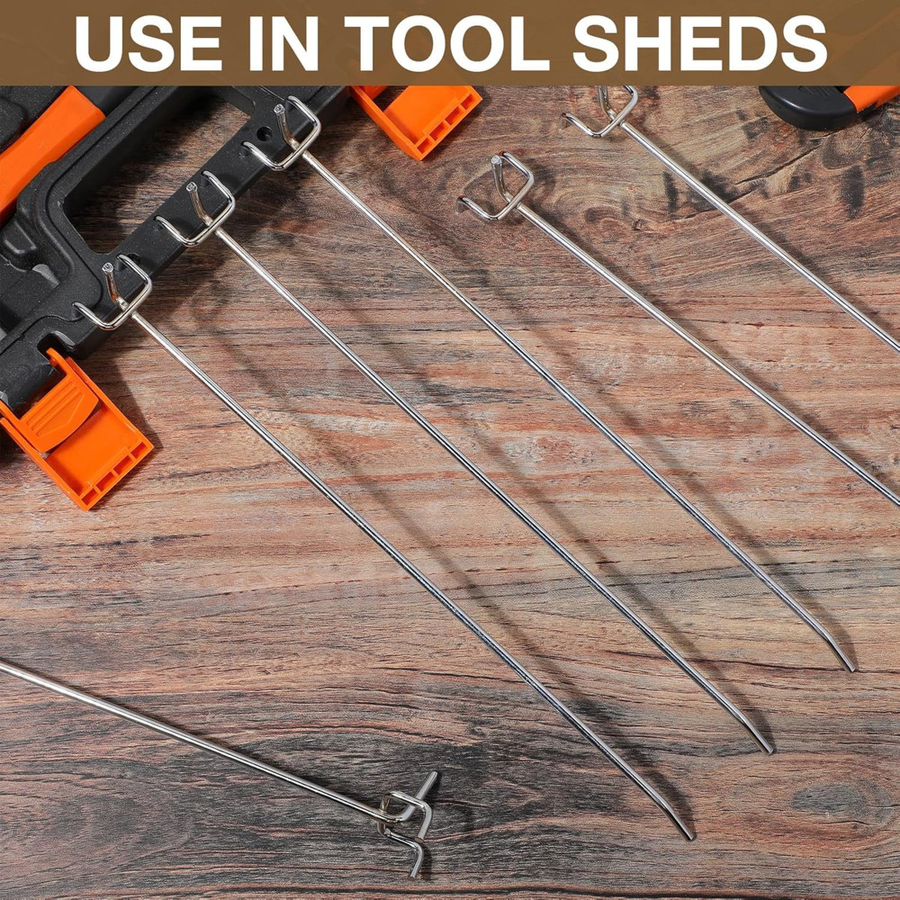 100 Pack Peg Board Hooks Stainless Steel Pegboard Hooks Shelving Display Hanging