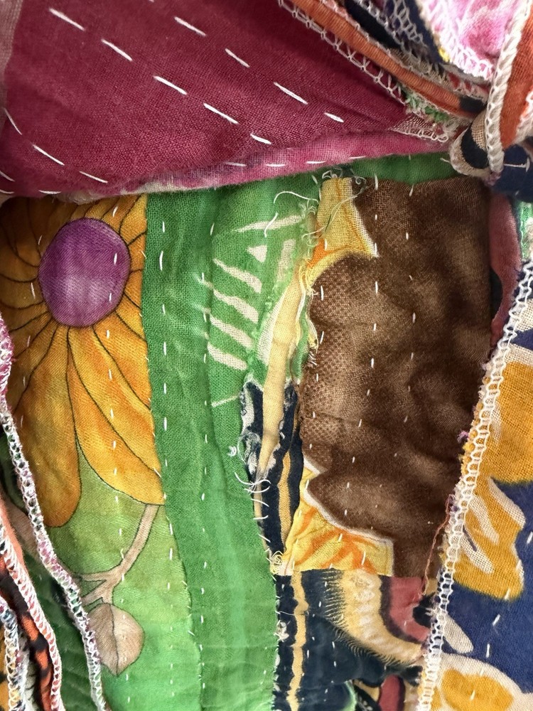 Reversible Kantha Wrap Pants Patchwork Boho Festival Cotton OS