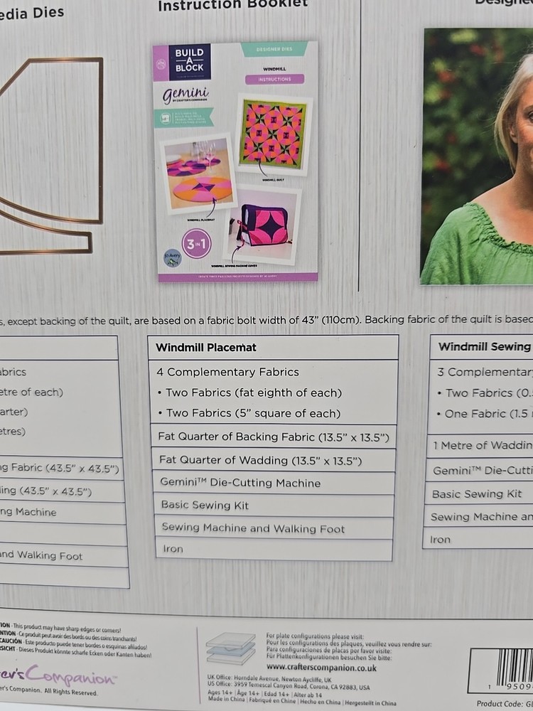 "Build-A-Block" WINDMILL pattern & instruct.kit Jo Avery/Crafter's Companion