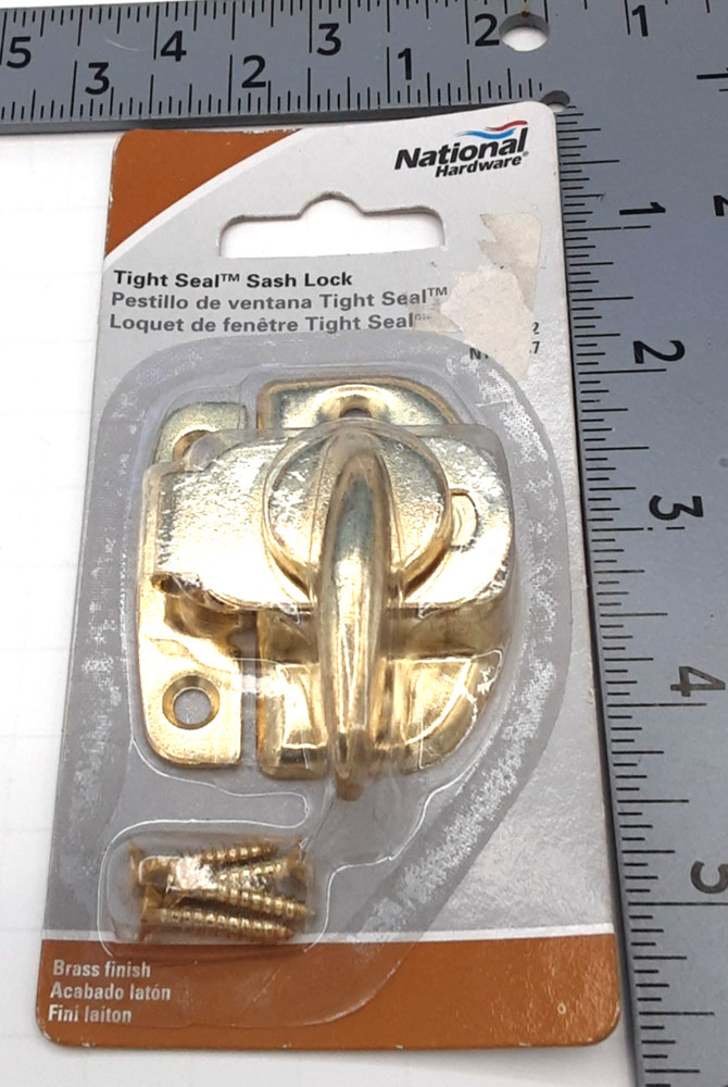 National Hardware Tight Seal Sash Lock Brass Finish