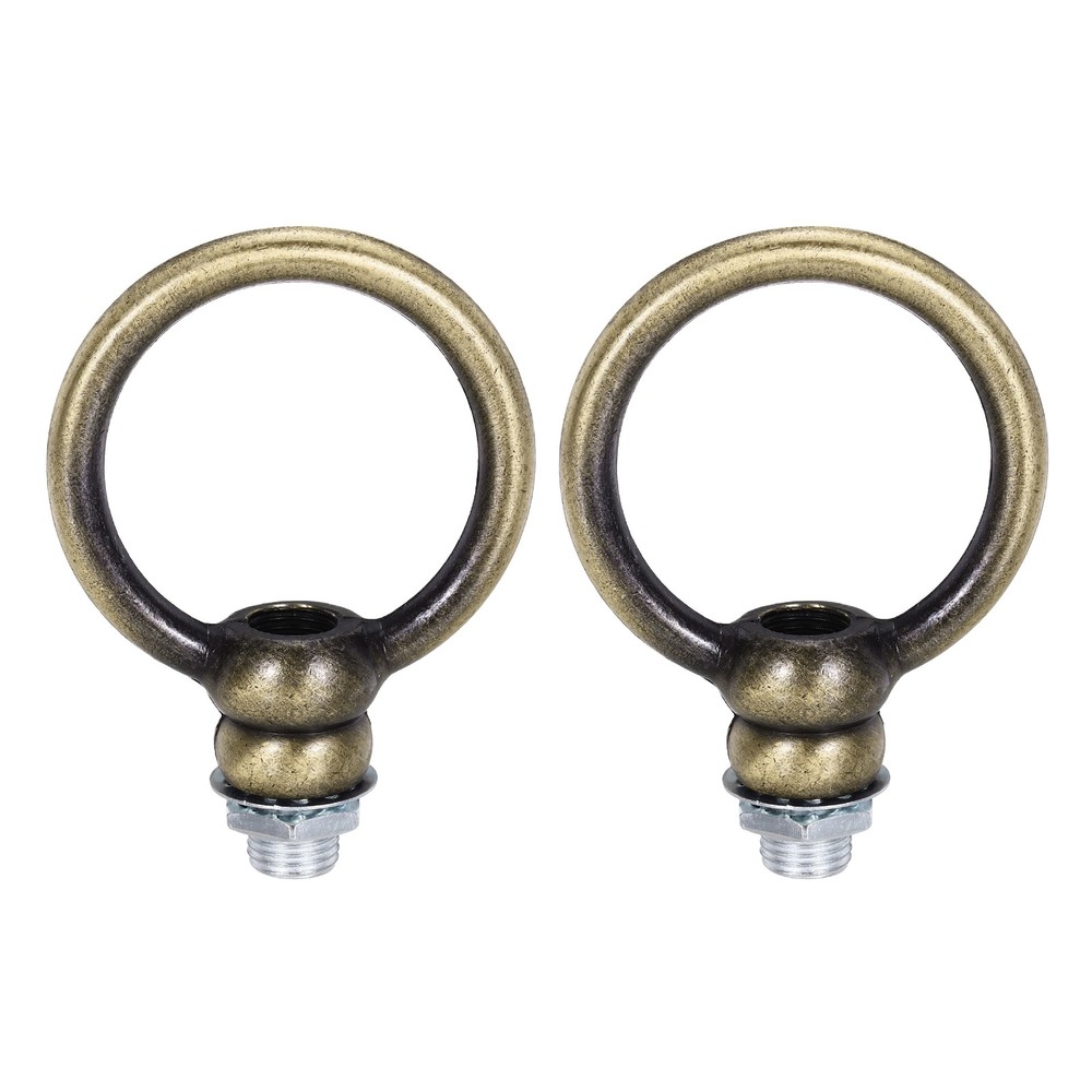 2 Set 8kg M10 2x2.3" Thread Lifting Eye Nut Holder Hook Ring Copper