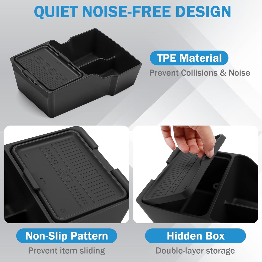 Tesla Model Y Center Console Organizer Tray DualLayer Armrest Storage Insert