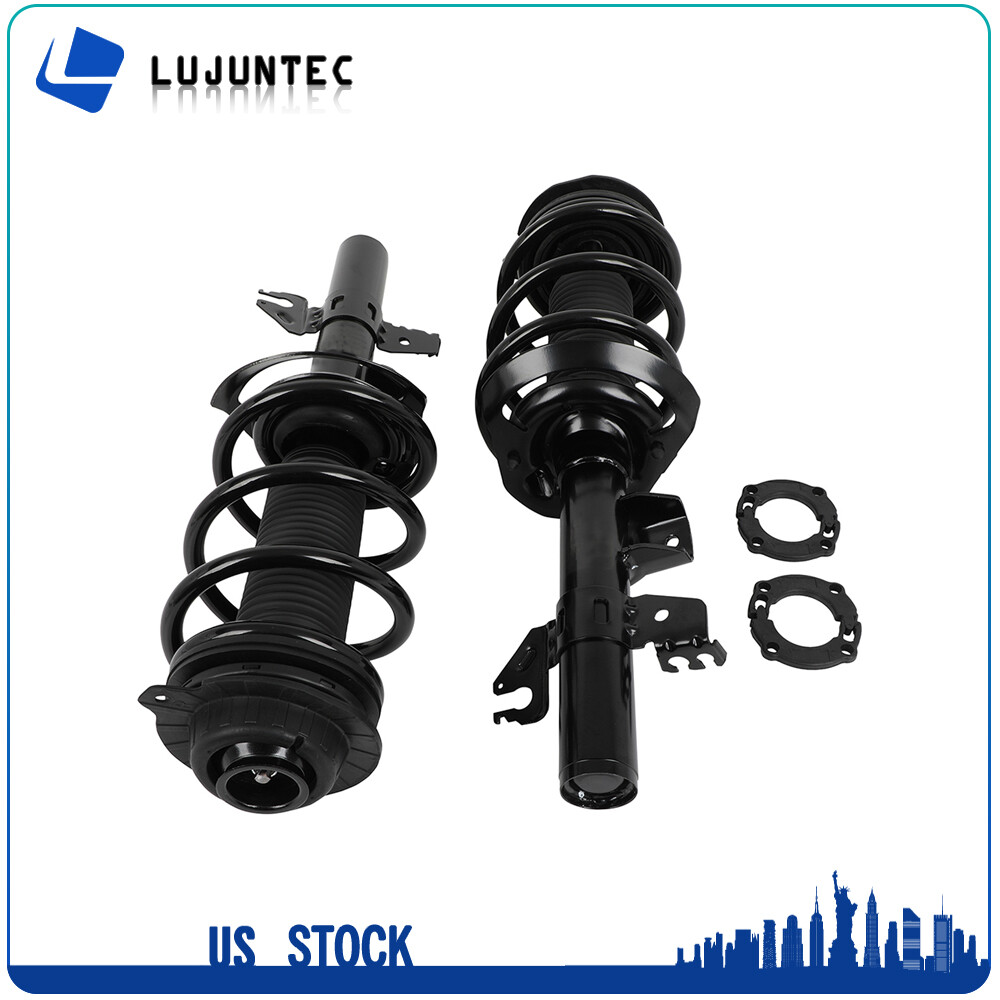 Set (2) Front Complete Struts With Coil Spring For Jeep Cherokee AWD 2014-2018
