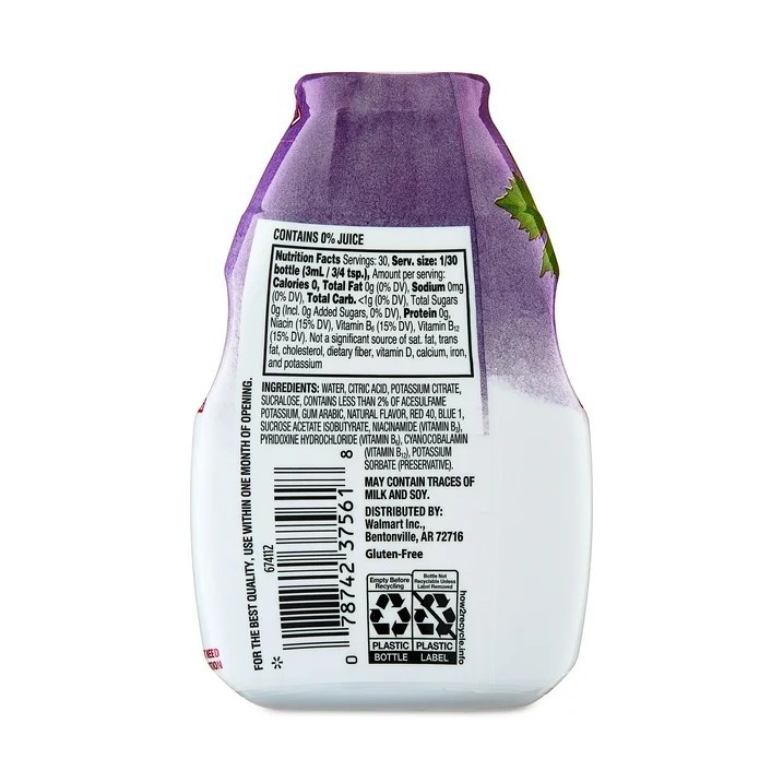 Great Value Grape Liquid Drink Enhancer, 3.11 fl oz Bottle