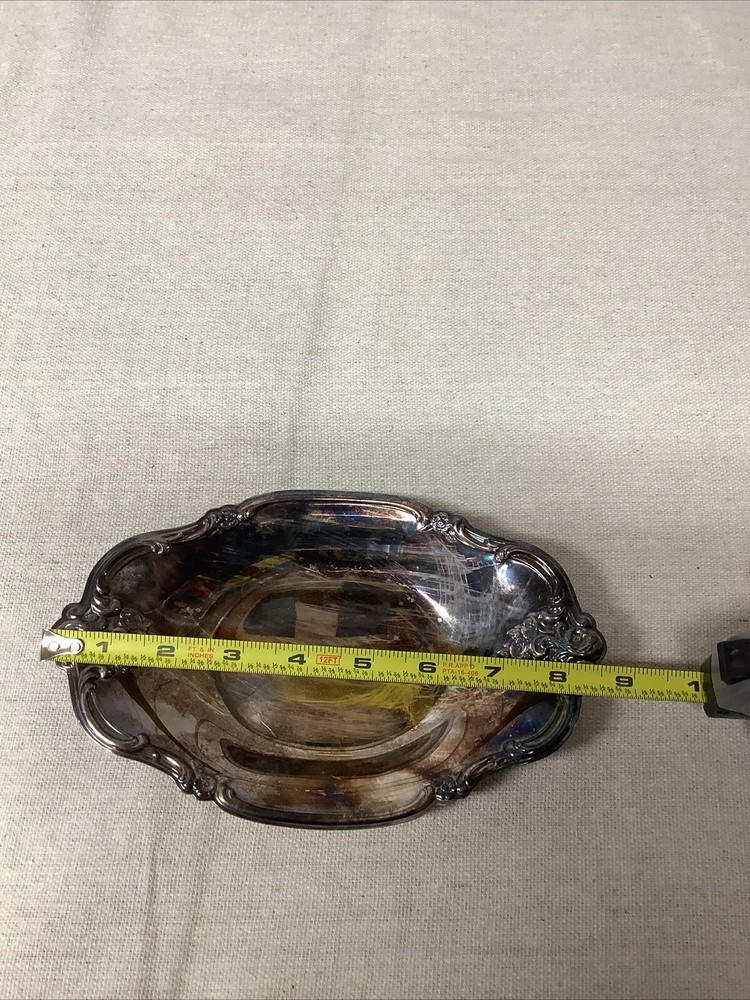 International Silver Co Silver Plated Tray 448 Flower Pattern
