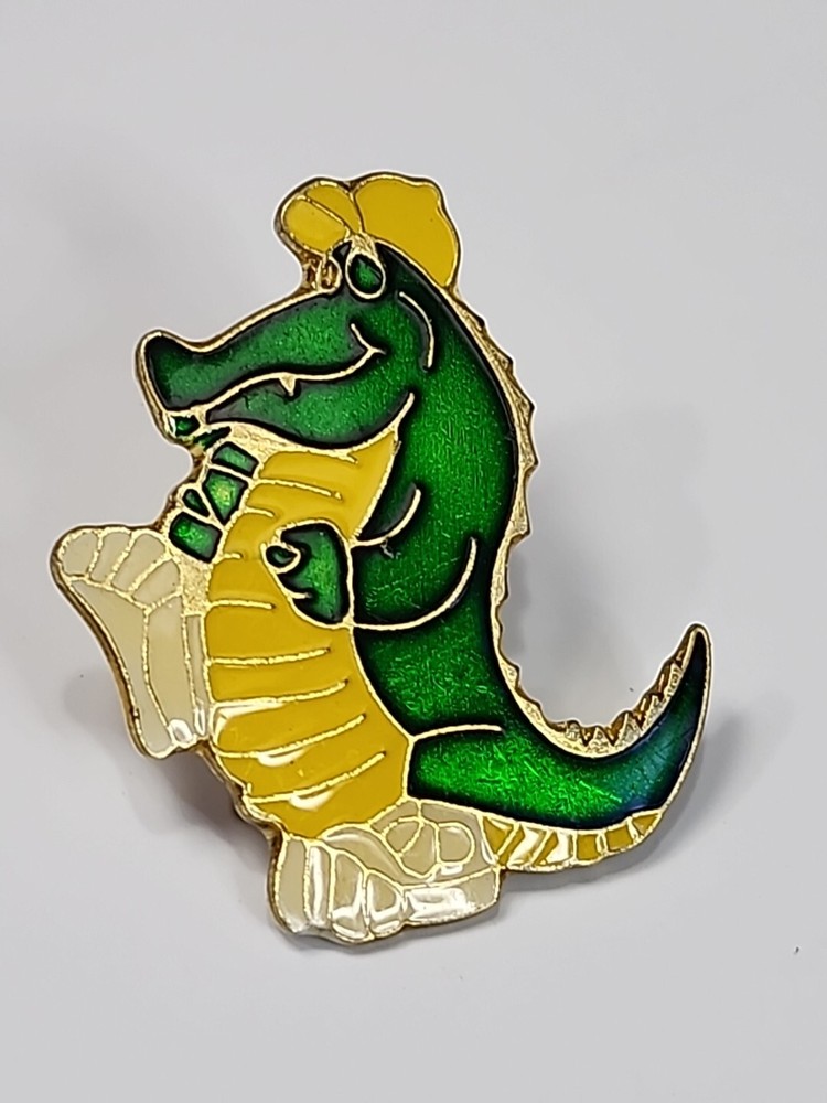 Marching Cartoon Alligator Lapel Pin