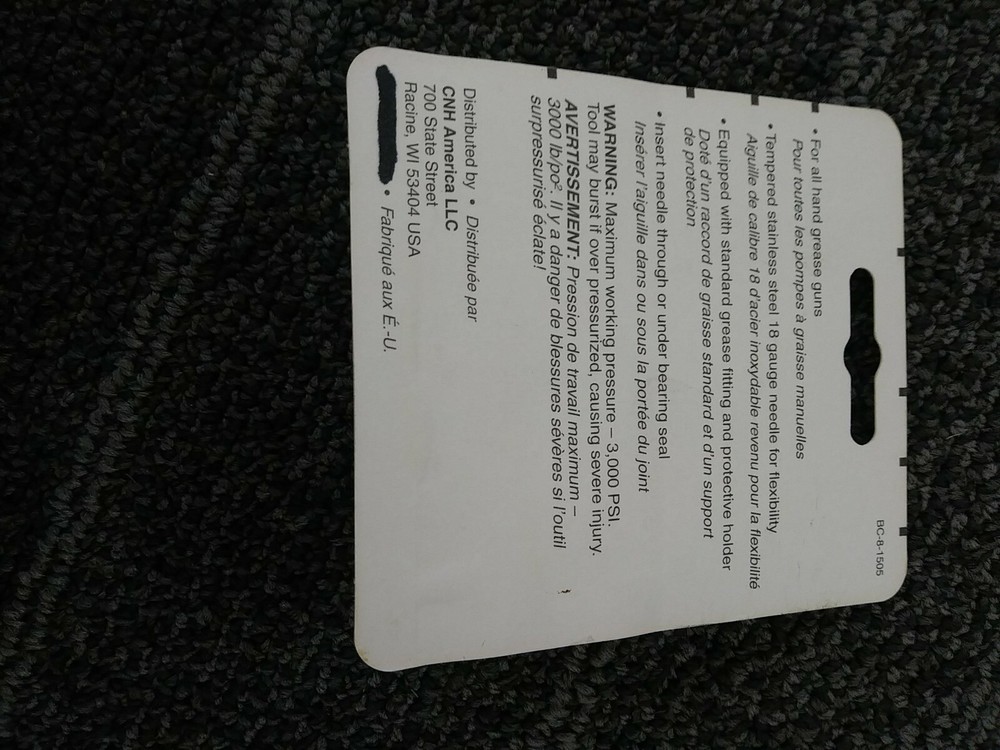 One Case B505088 Grease Injector Needle