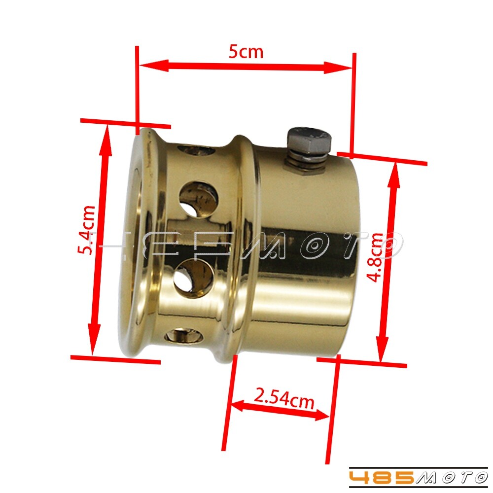 Motorcycle 2" Inch Brass Solid Drilled Exhaust Tips For Harley Chopper Bobber