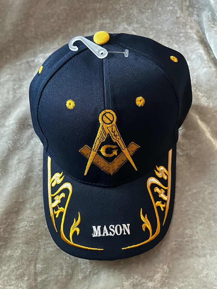 Blue Master Mason Baseball Hat Cap Square Compass Masonic Fraternity NEW!