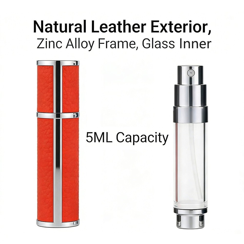 5ml Genuine Leather Magnetic Attraction Fillable Perfume Atomizer Spray Pump