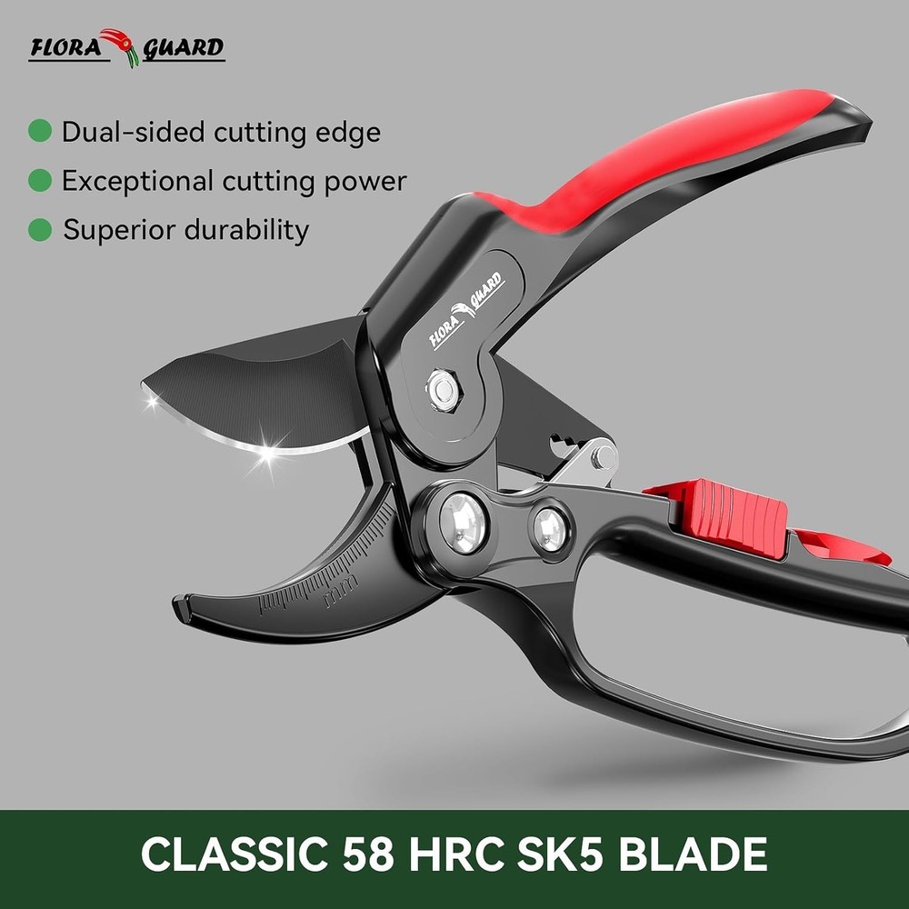 Lightweight Ratchet Pruning Shears with Ergonomic Handle for Effortless Cutting