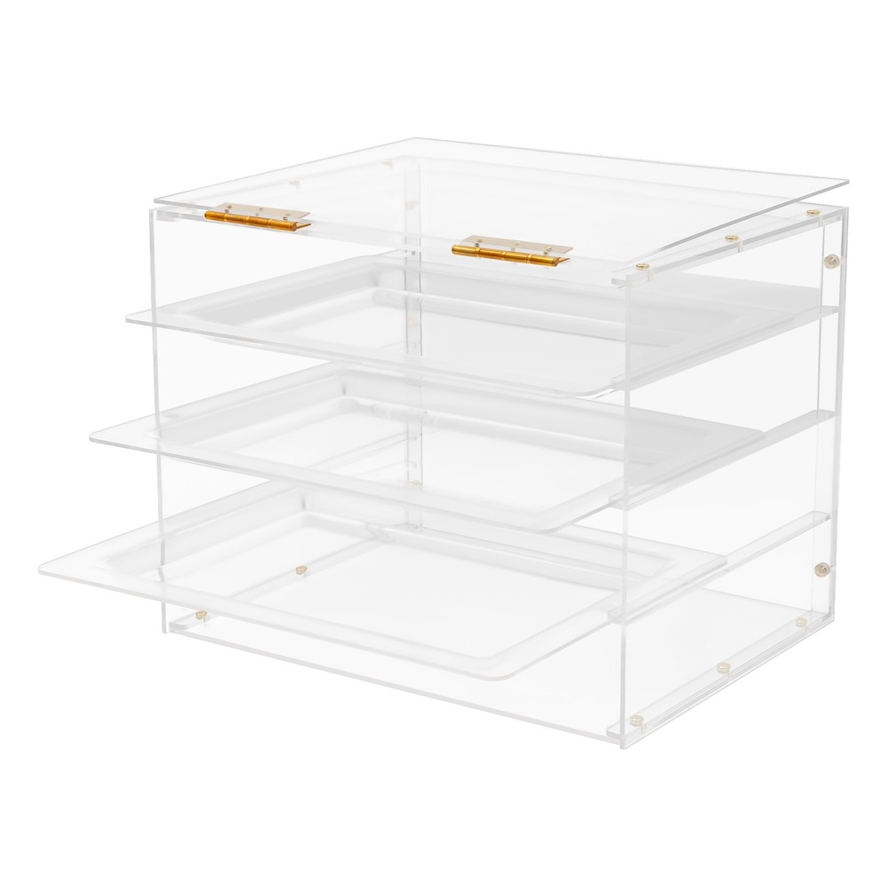 3 Tiers Acrylic Display Case Bakery Pastry Display Case Cookie Display Cabinet