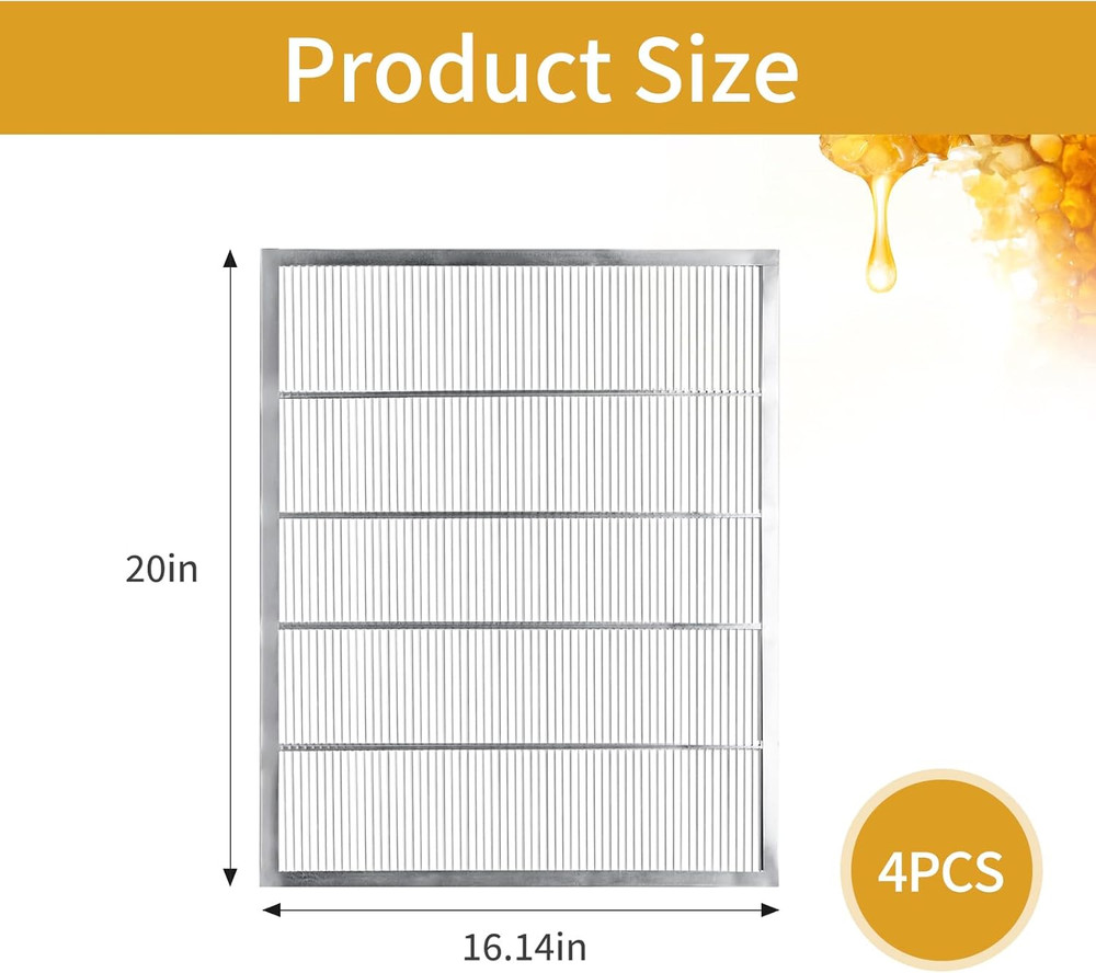 Metal Queen Excluder for 10 Frame Beehive - Beekeeping Tool (3 Pack)