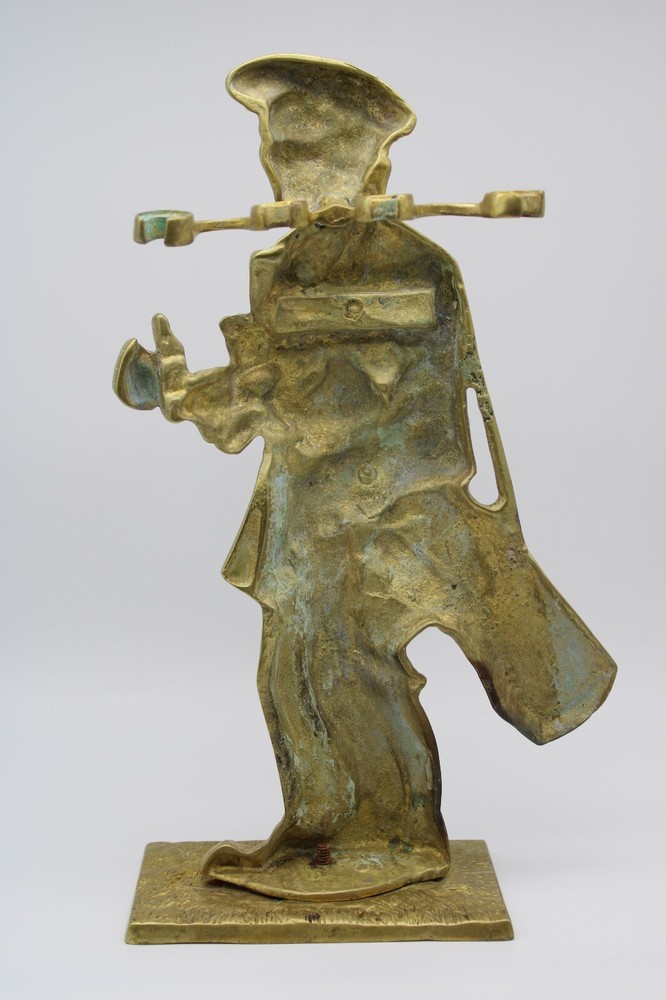 Solid Brass Golfer Fireplace Tools Set & Stand - 14" Tall - Clubs/Bag Golf