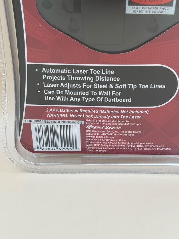 Adjustable Laser Toe Line For Use With Any DartBoard - Projects Throwing Dist.