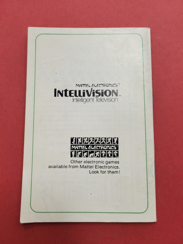Tennis Intellivision Manual Authentic