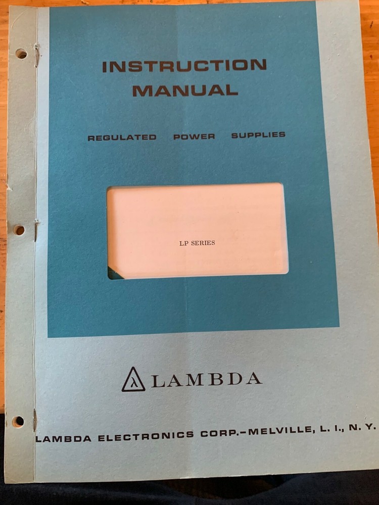 Lambda Regulated Power Supplies LP Series Instruction Manual IM-LP400