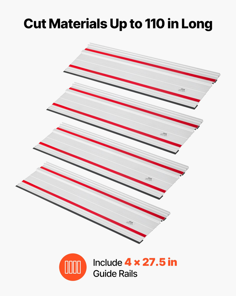 Track Saw Guide Rail, 110-Inch Cutting Range, for Woodworking Projects