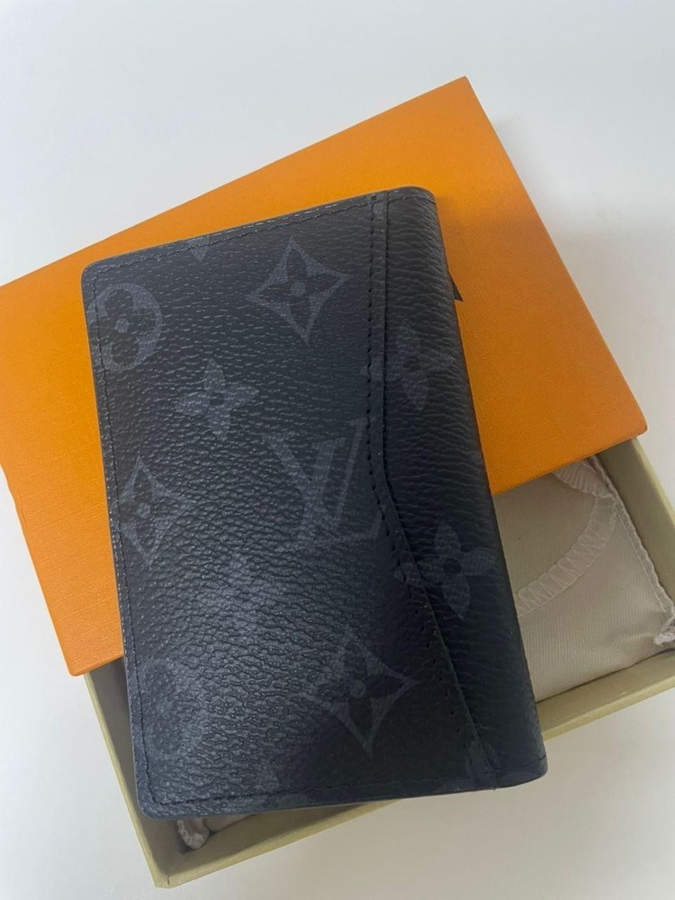 LV Louis Vuitton Pocket Organizer Monogram Eclipse Black