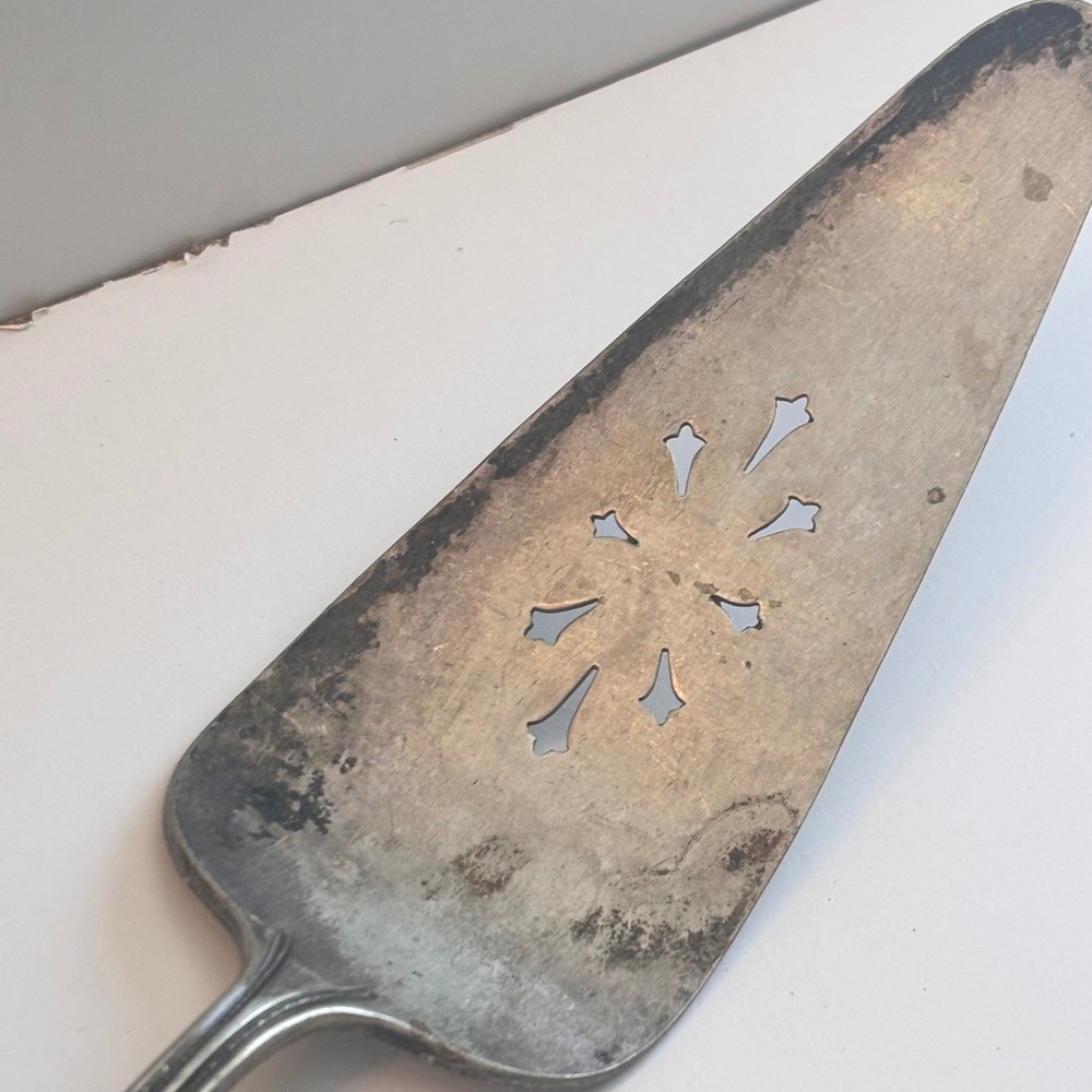 Vintage Silver Plated Ornate Cake Server Pie Server Floral Engraved Server