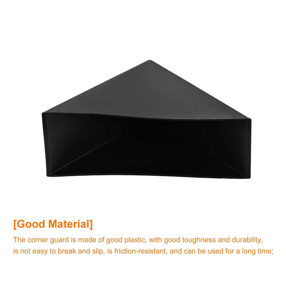 8Pcs Corner Protectors 28x82mm Plastic Right Angle Corner Guards Cushion Black
