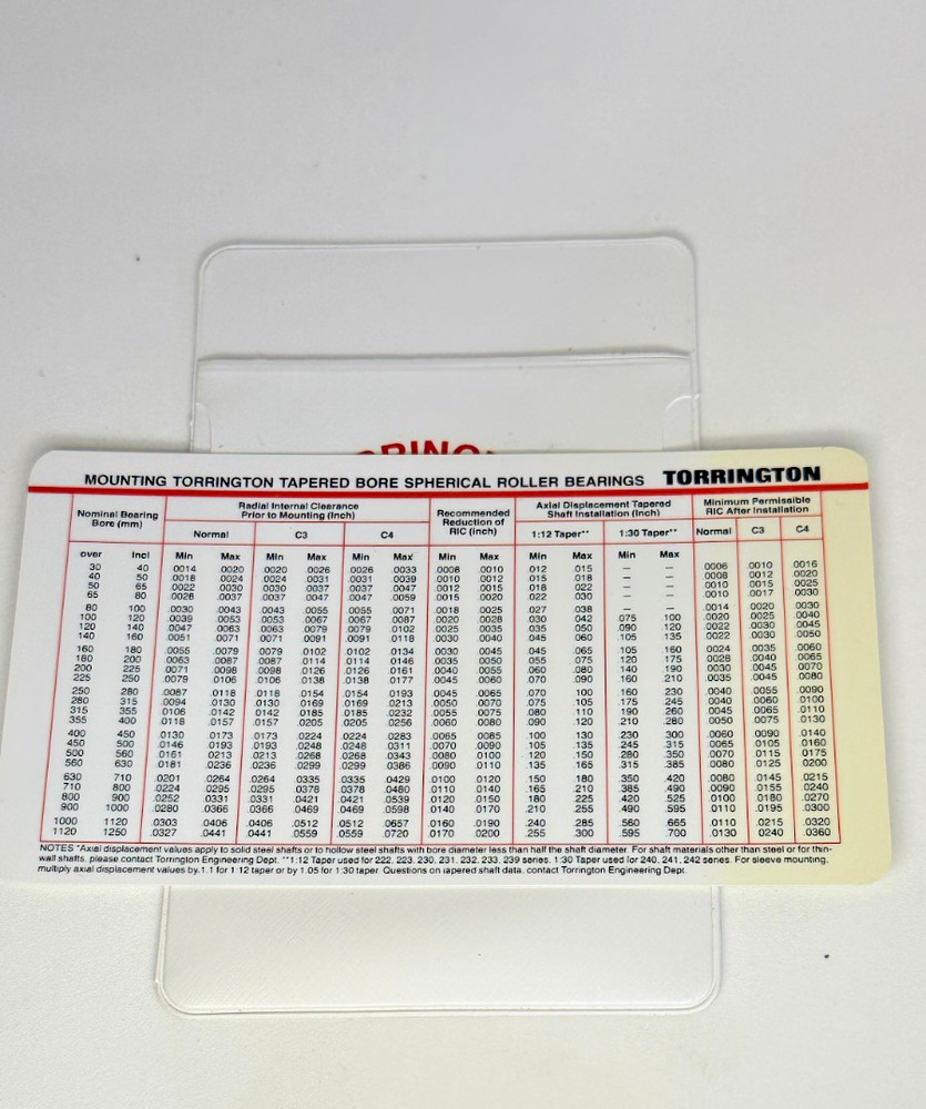 Torrington FAFNIR Kilian Pocket Reference Slide Chart Tool Steampunk