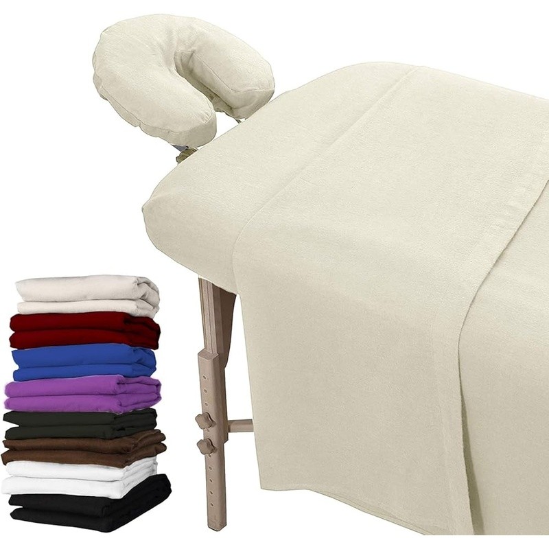 100% Cotton Massage Table Sheets Extra Thick Soft Fitted & Flat Covers Set New