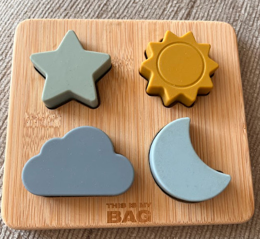 Baby Toys Silicone Sorting Puzzle with Board Base