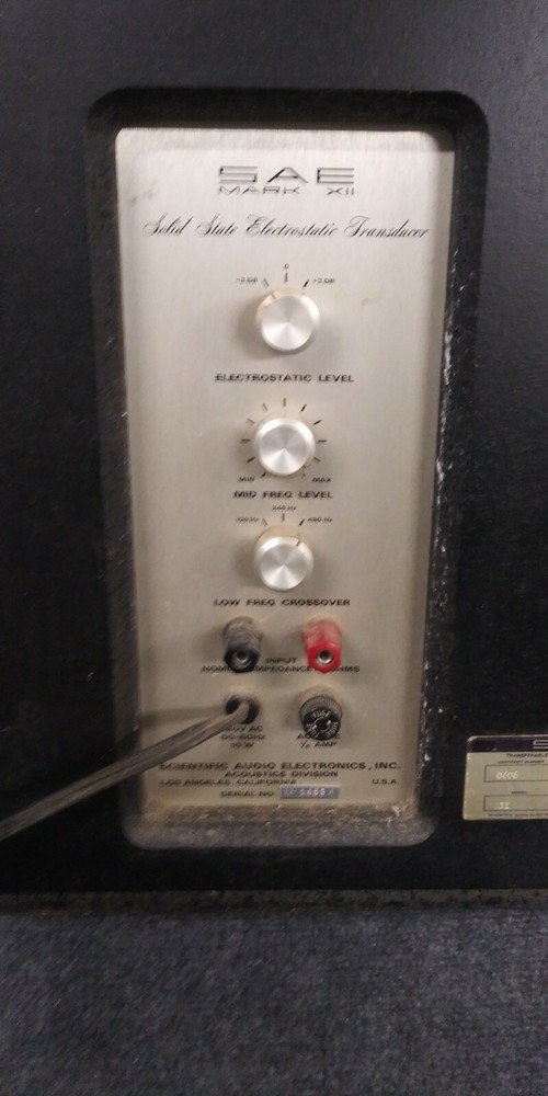 SAE Mark II Solid State Electrostatic Transducer Speakers