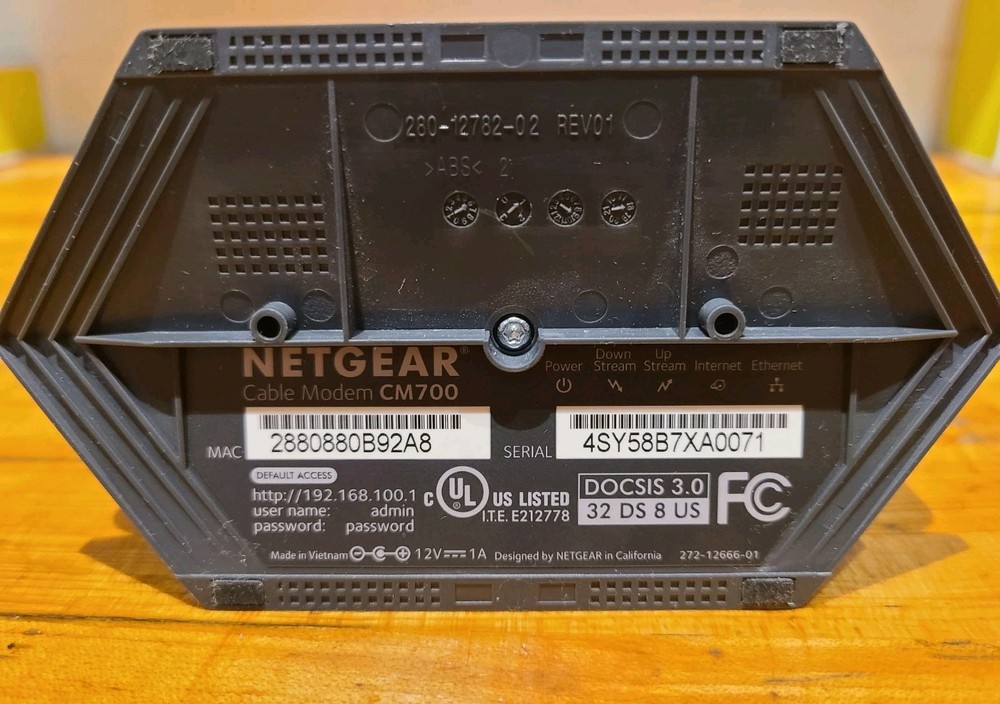 NETGEAR CM700-100NAS Cable Modem
