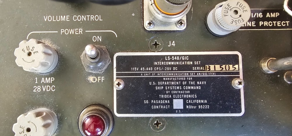 Vintage US Navy Intercommunication Set AN/GIC 17(V) Tridea Electronics