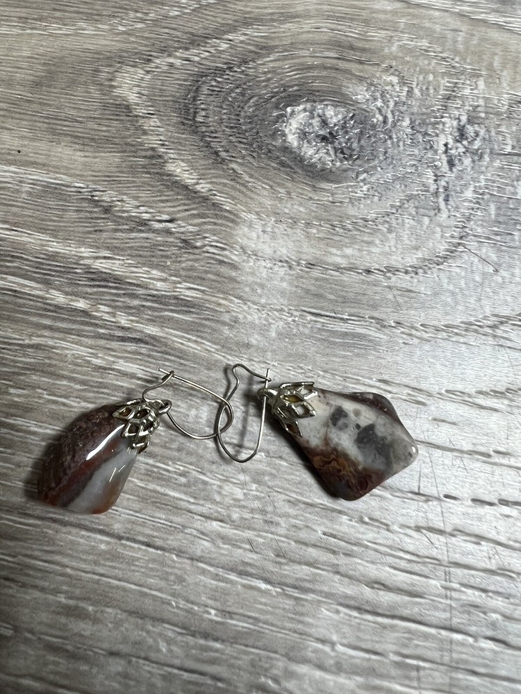 vintage earrings handmade rocks bin 44