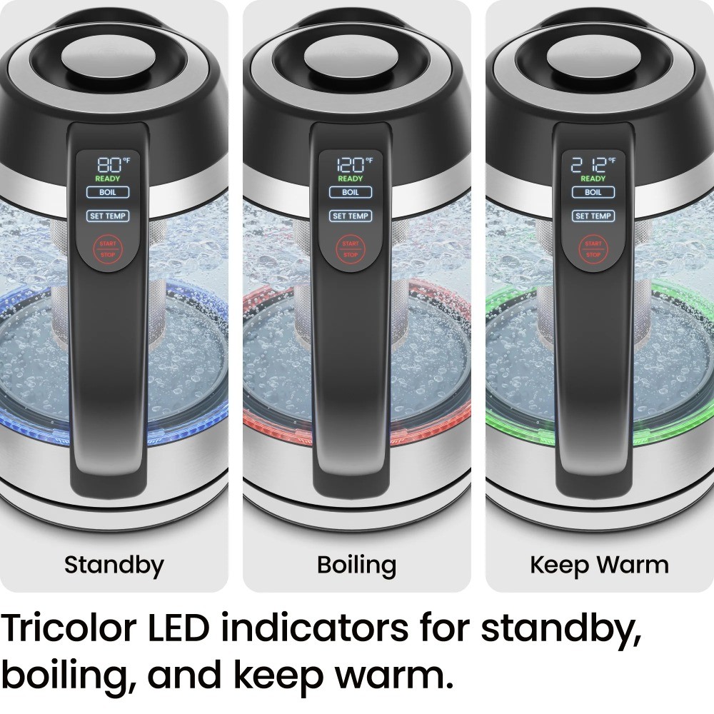 Lightning 1.8L Custom-Temp Electric Kettle, 1750W with Tea Infuser