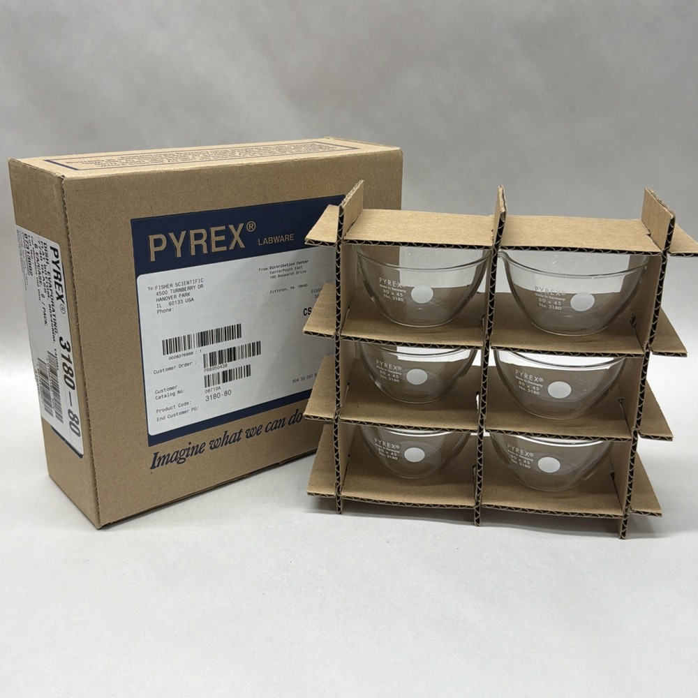 CASE! Corning PYREX #3180-80, 140mL Flat Bottom Evaporating Dishes