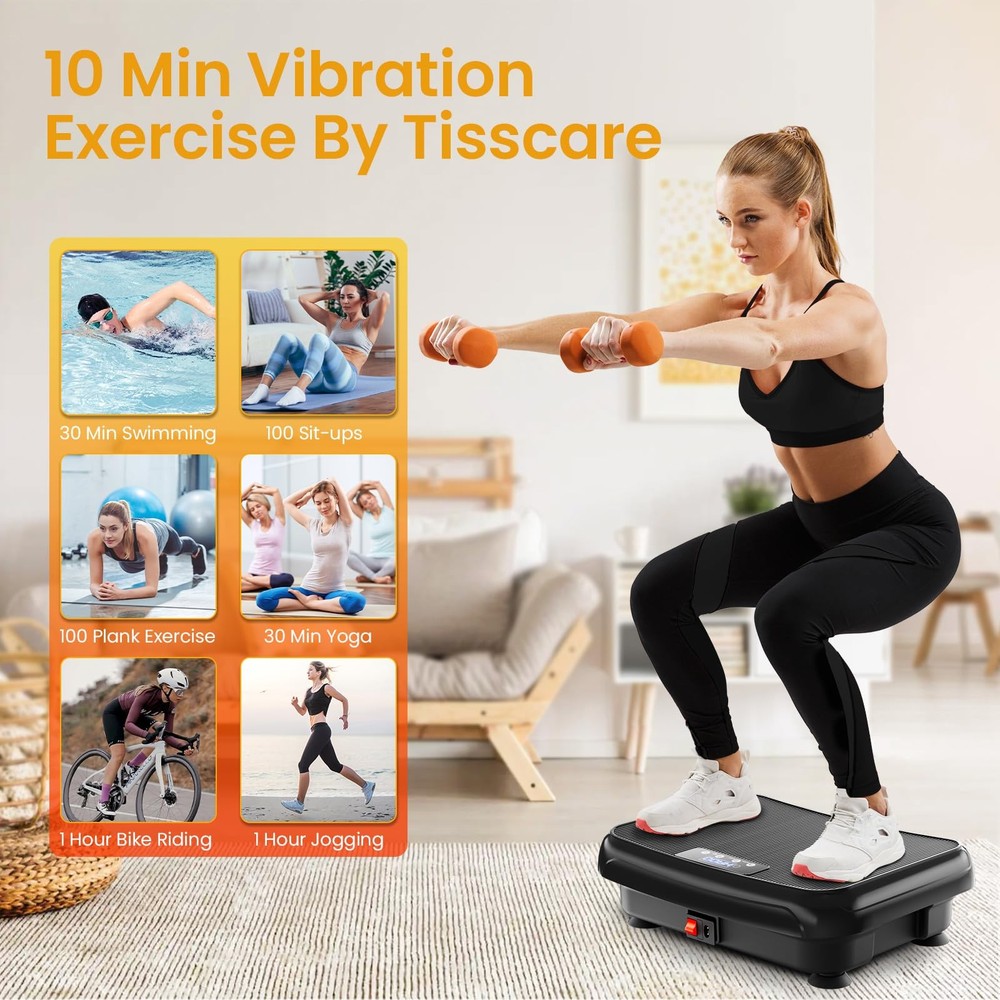Vibration Plate Exercise Machine Mini Vibrating Plates for Lymphatic Drainage...